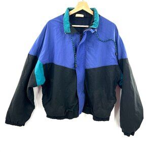 Vintage 90s structure colorblock activewear windbreaker jacket nylon y2k L XL